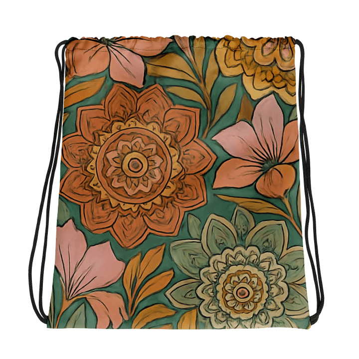 Best Selling - Symmetrical Blossom Drawstring Bag product image (1)