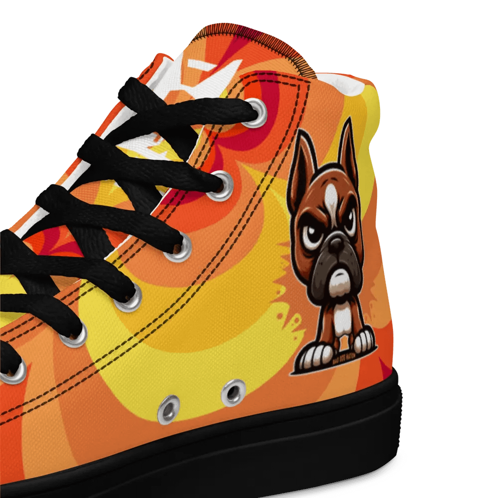 Boxer Angry Pup - Women's High Top Canvas Shoe product image (9)