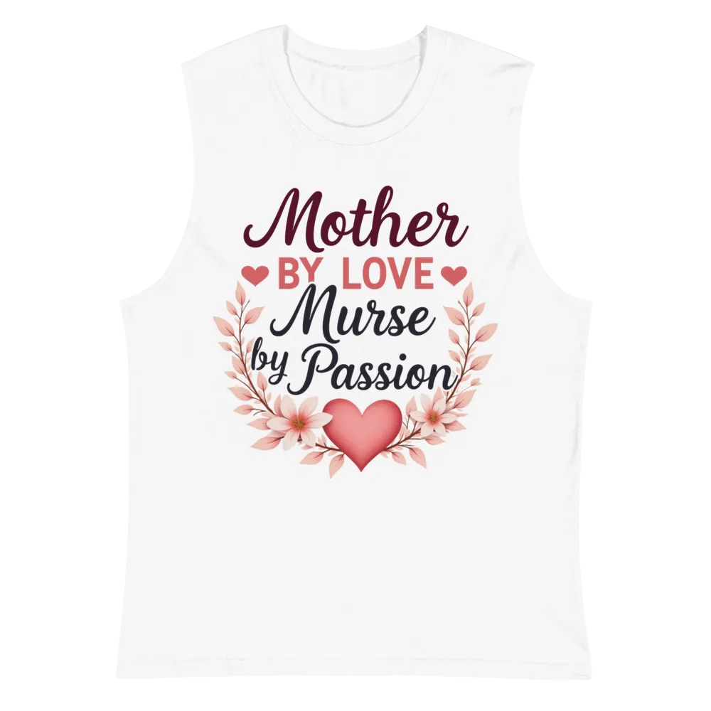 Mother by Love, Nurse by Passion Floral Muscle Tank product image (2)