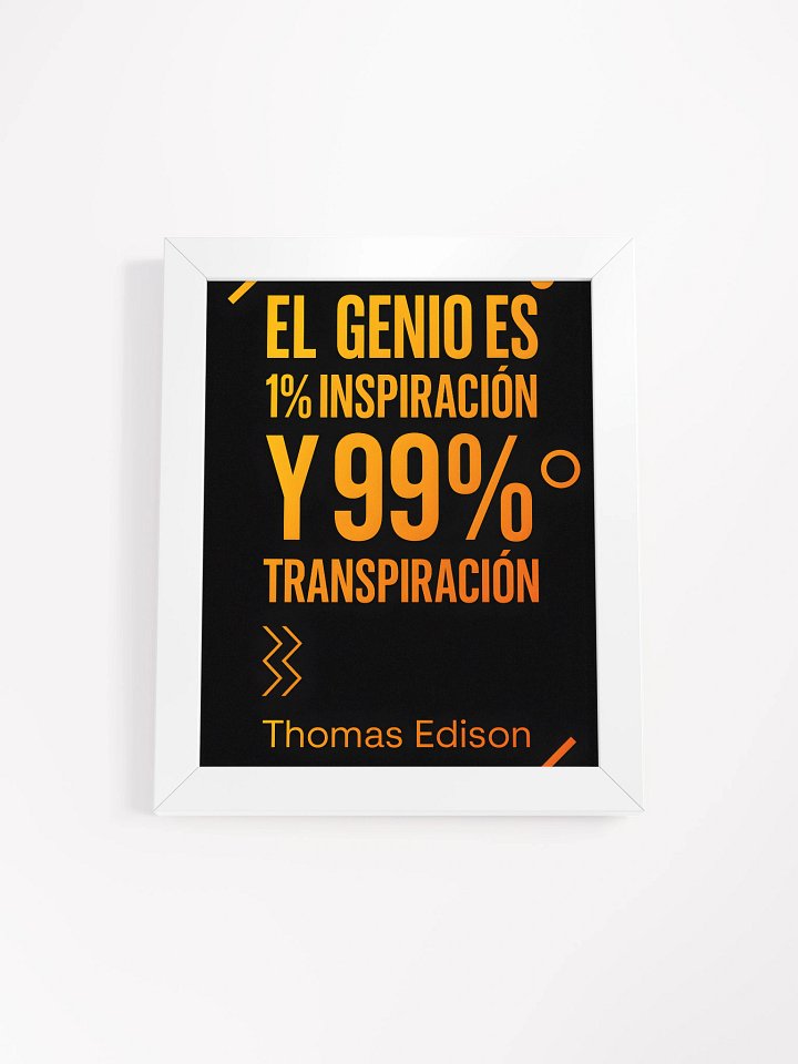 Póster energético moderno con cita de Edison sobre genio y trabajo product image (1)