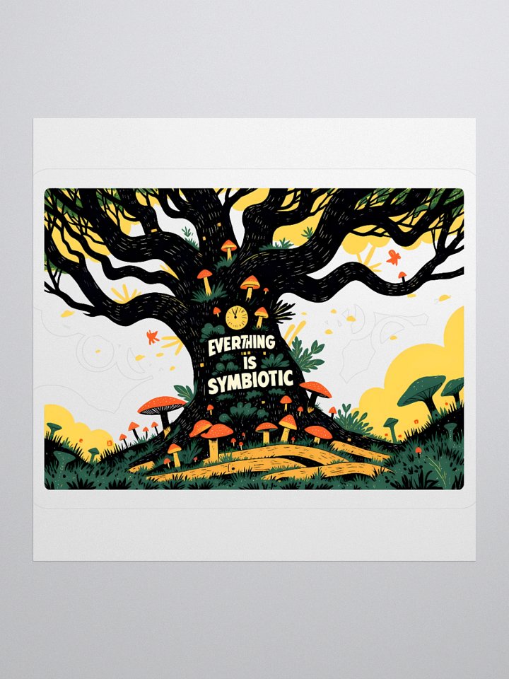 Symbiotic Nature - Tree & Mushroom Ecosystem Kiss Cut Stickers product image (3)