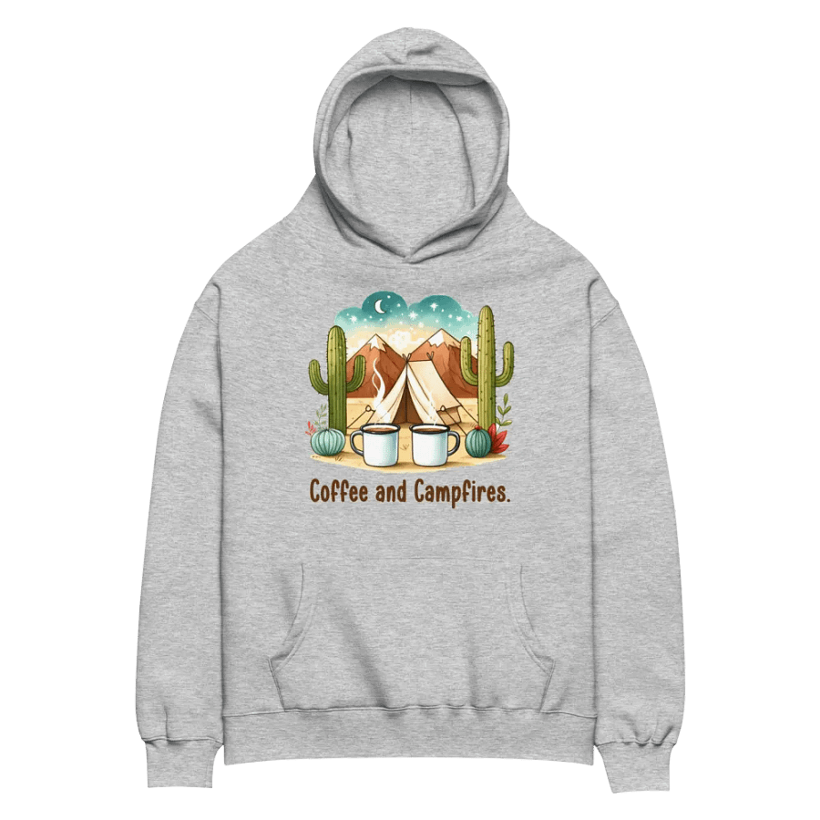 Coffee and Campfires Under Starry Skies Unisex Premium Oversized Hoodie product image (2)