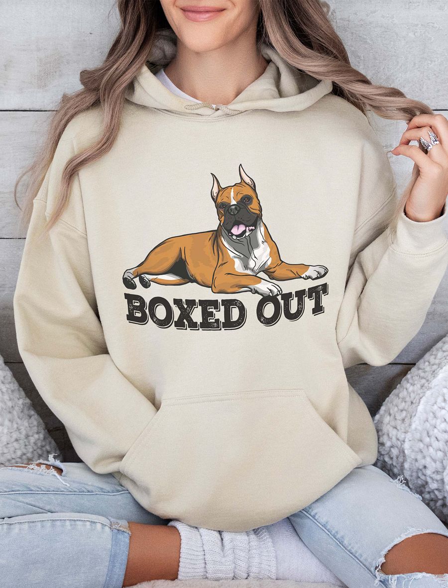 Boxed Out Hooded Sweatshirt of a Boxer Dog(Cropped) | Funny Hoodie for Boxer Paw-rents product image (18)