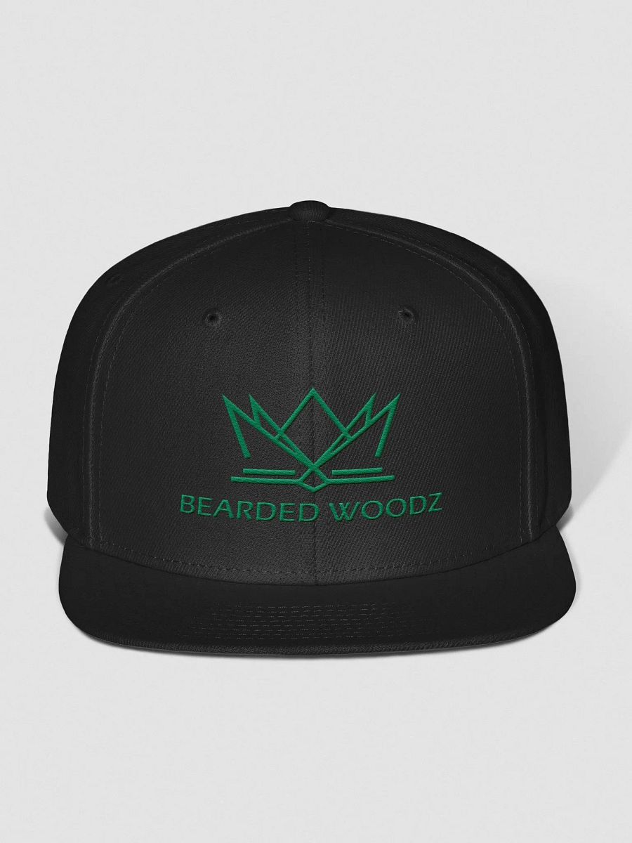 Bearded Woodz Snapback Cap (Green Embroidery) product image (1)