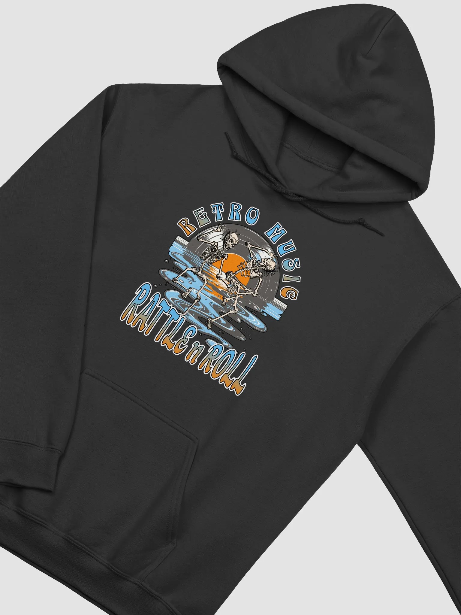 Retro Music Rattle n Roll Skeleton Hoodie product image (2)
