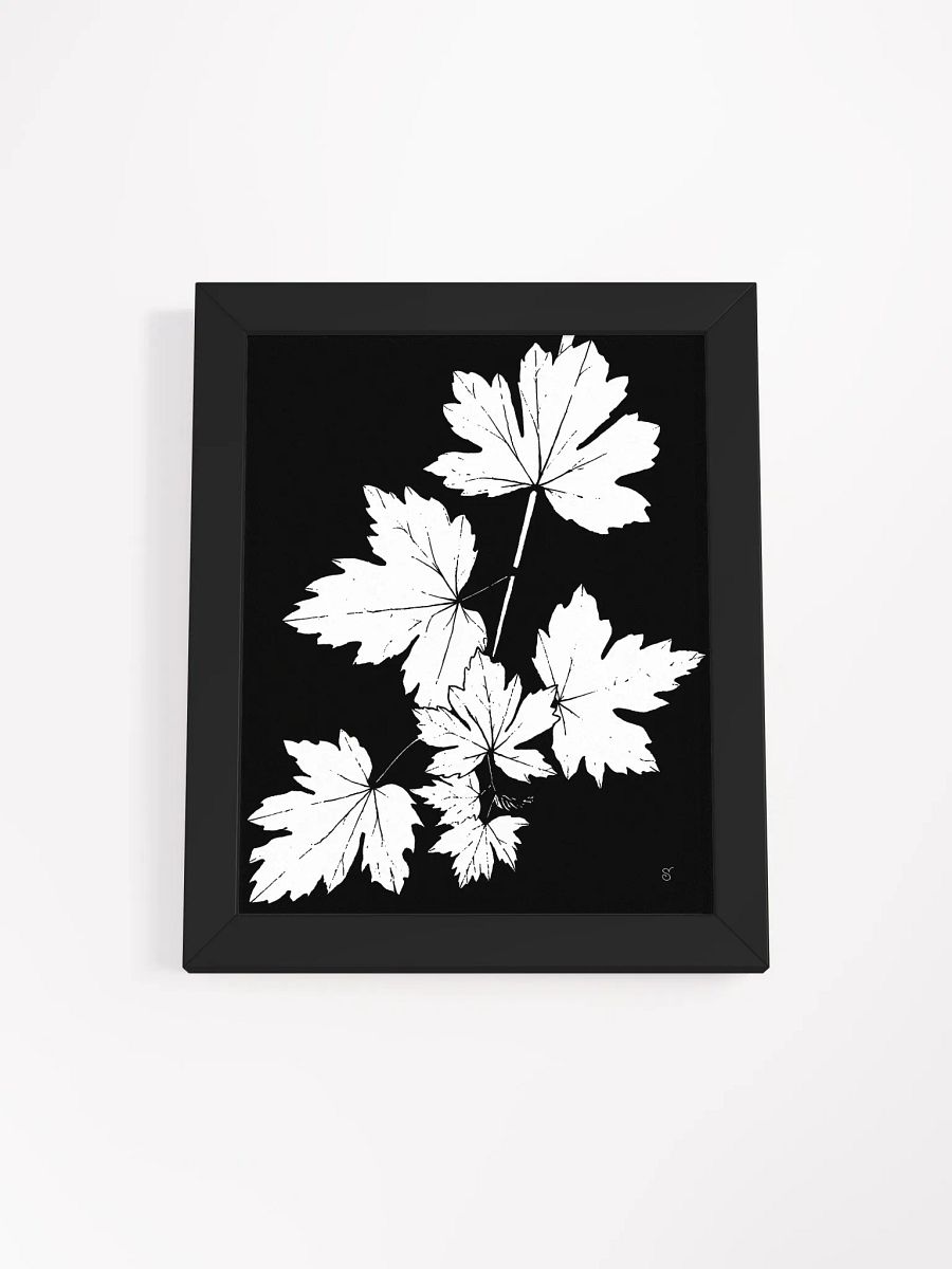 Monochrome Maple Leaves Framed Poster. -Grape Leaves Dark product image (3)