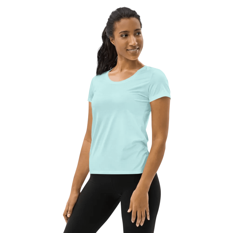 Light Cyan Women's Athletic T-Shirt product image (4)
