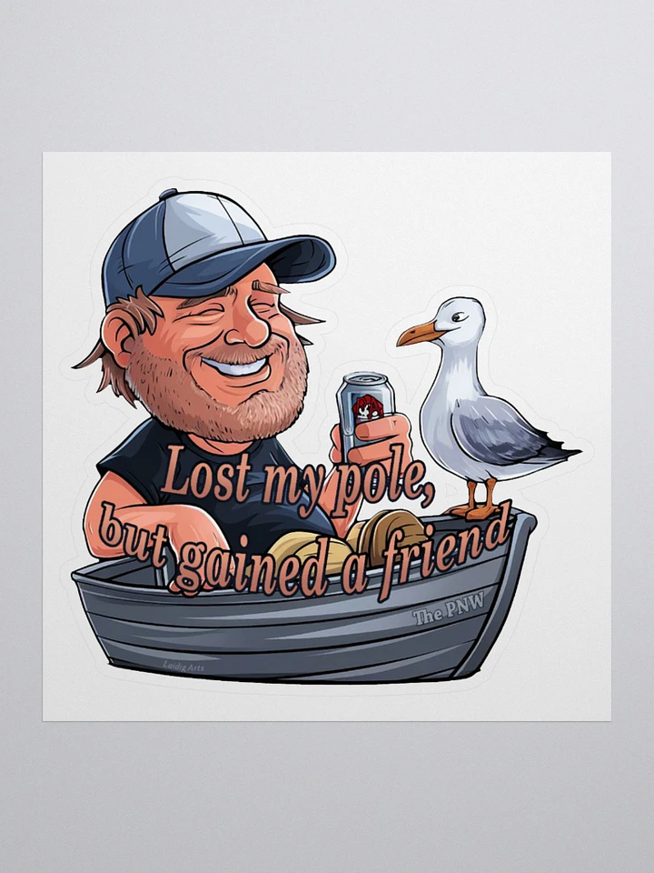 Lost my pole PNW fisherman Vinyl Sticker product image (1)