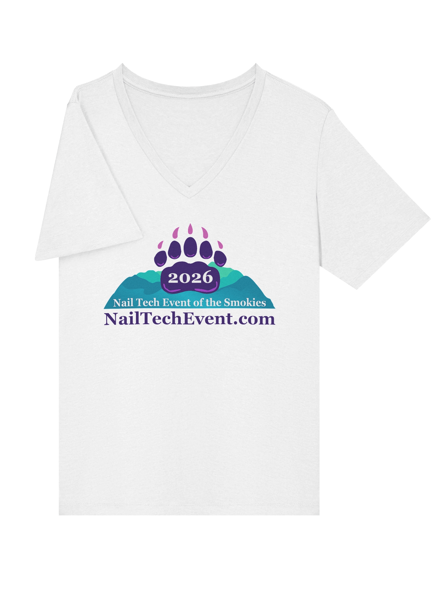 2026 Nail Tech Event Relaxed V-Neck Tee (light colors) product image (5)