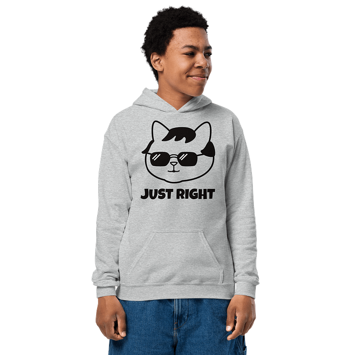 Goromi the Cat in Wig (JUST RIGHT) - Unisex Youth Hoodie product image (1)