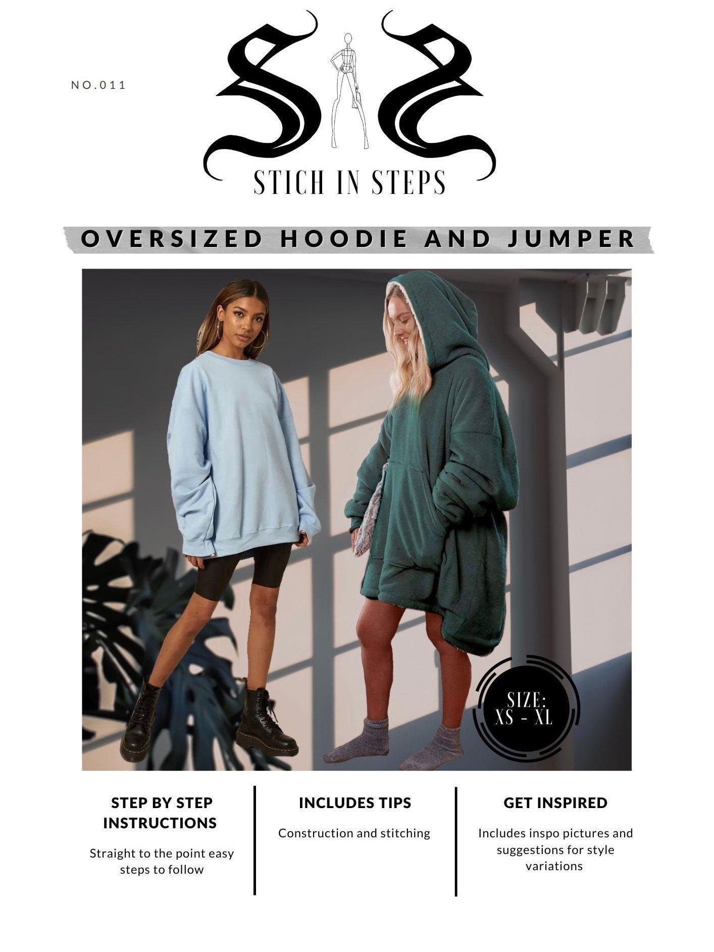 Unisex Oversized Hoodie Sewing Pattern – Your New Cozy BFF product image (1)