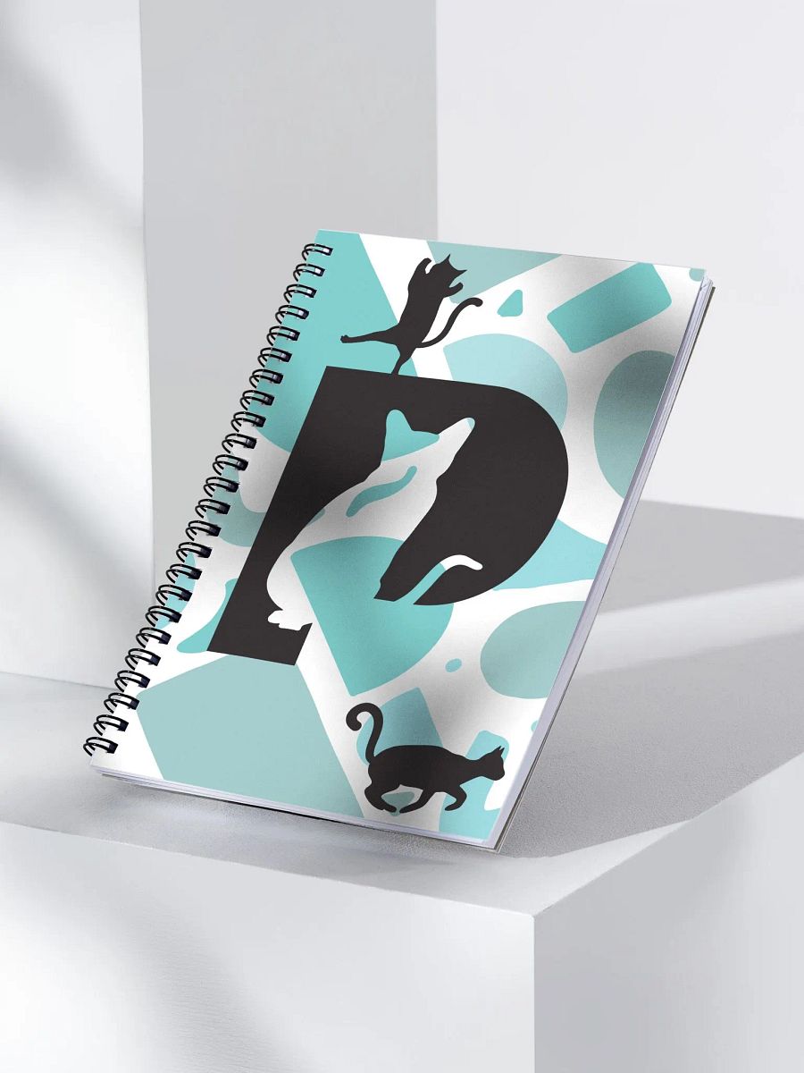 Monogram Letter P Cat Lover Geometric Blues Notebook product image (3)