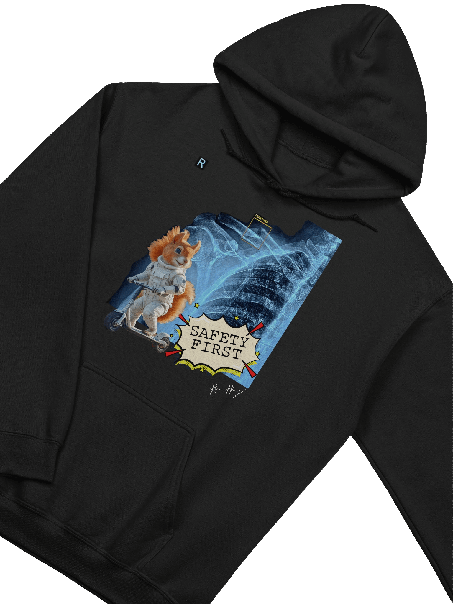 Safety First hoodie with real authentic X-ray product image (2)