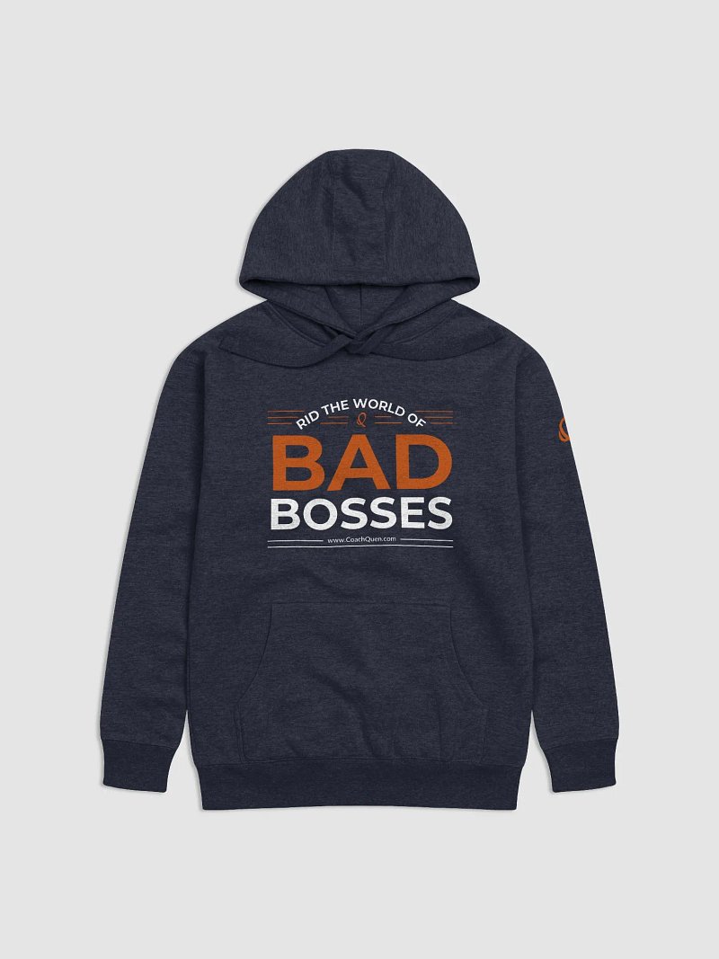 Rid the World of Bad Bosses White Logo Unisex Hoodie