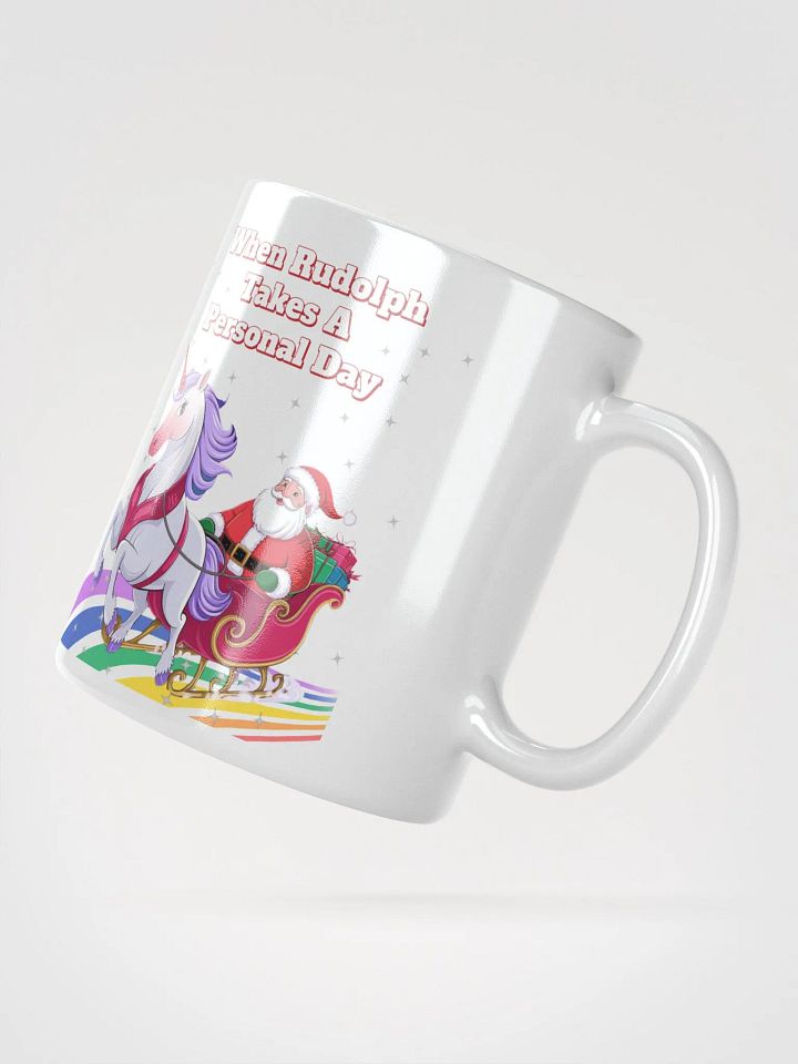 When Rudolph Takes A Personal Day - Santa's Unicorn White Mug product image (6)