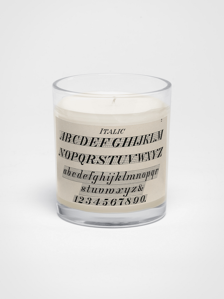 Italic Alphabet & Number. Soy Wax Candle product image (1)