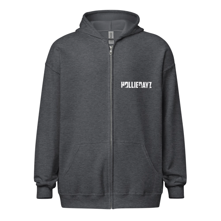 Holliedayz white logo zip up hoodie unisex product image (9)