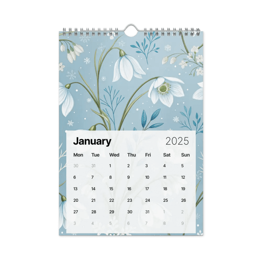 SEAMLESS FLORAL PATTERN WALL CALENDAR 2025 product image (6)