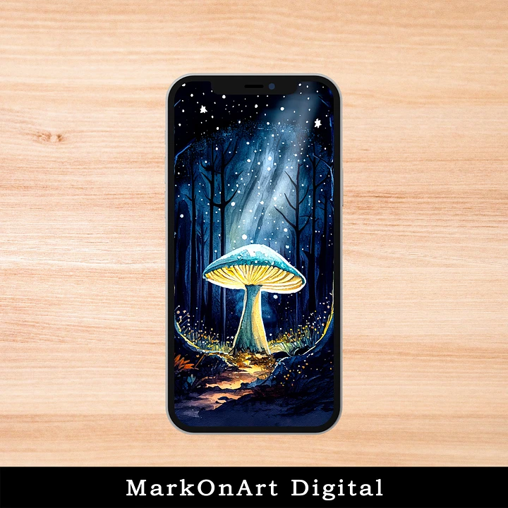 Cosmic Mushroom by Starlight Art For Mobile Phone Wallpaper or Lock Screen | High Res for iPhone or Android Cellphones product image (1)