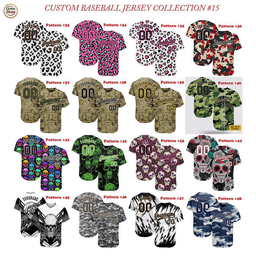 Authentic Baseball Jersey, Custom Baseball Jersey, Personalized Sport Jersey, Army Multi Colorful and Pattrens product image (3)