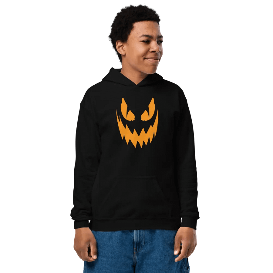 Abstract Face Orange Youth Hoodie product image (1)