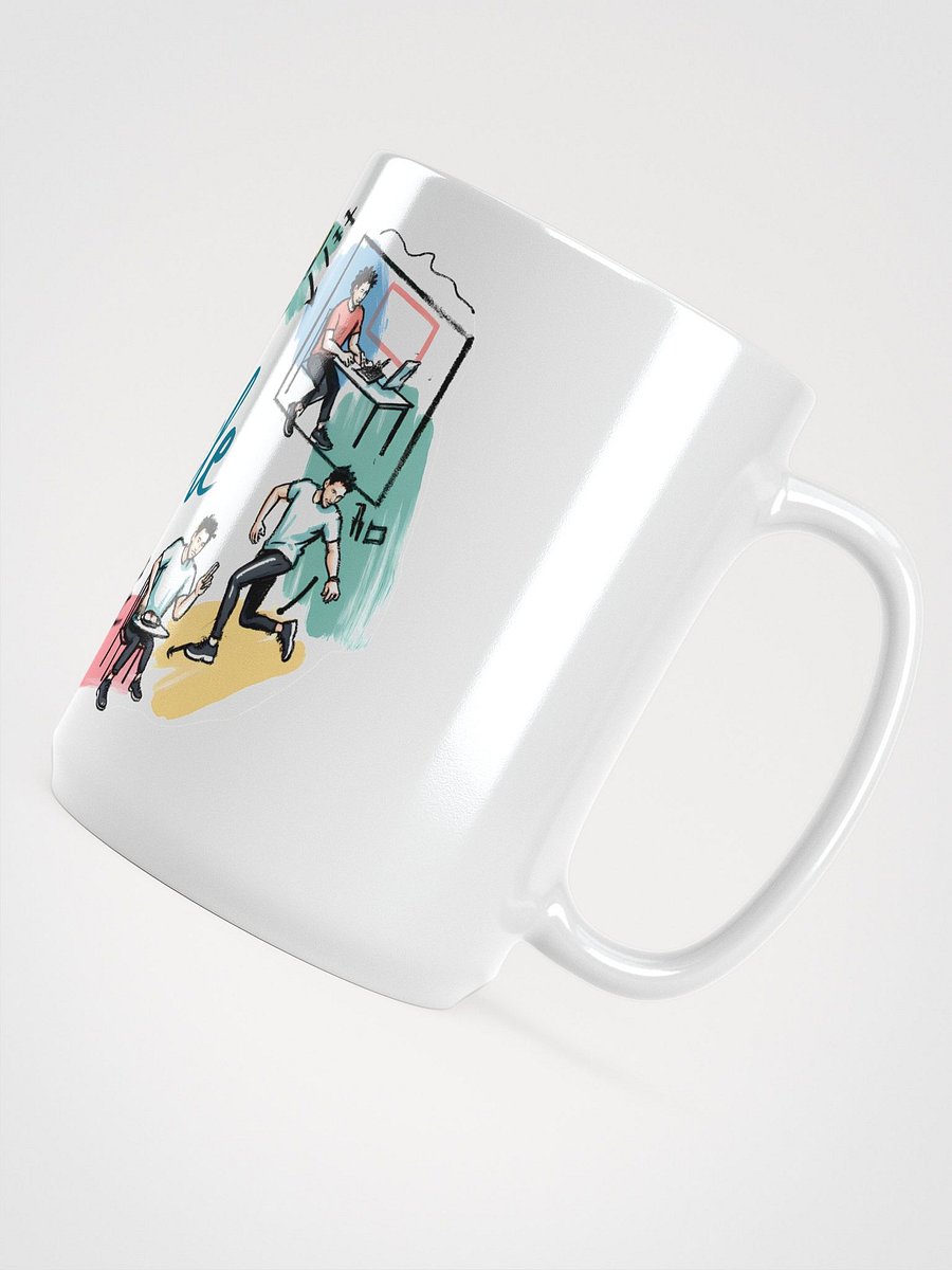 Daily Life Cycle Poster | Vibrant Illustration Art Glossy Mug product image (4)