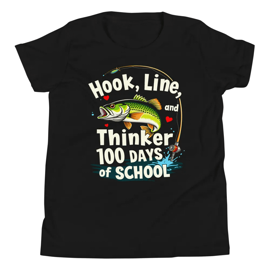 Hook, Line, and Thinker 100 Days of School Youth T-Shirt product image (1)