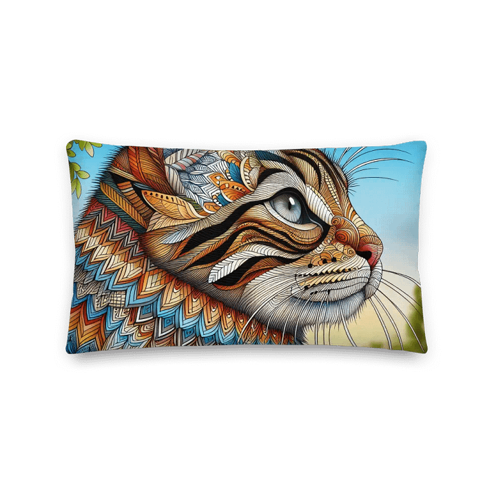 Symmetry Cat All-Over Print Pillow | AI Design mandala pattern cat product image (2)