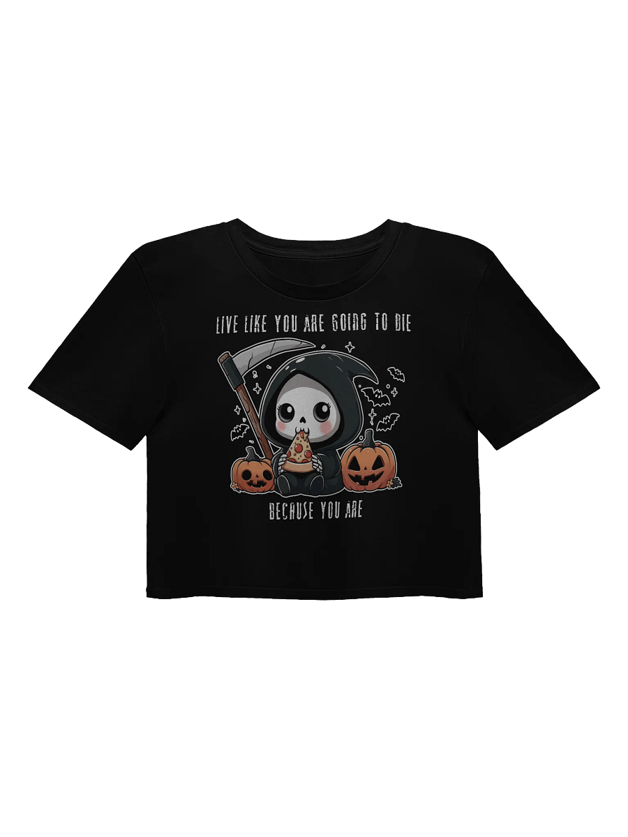 Grim Pizza Party Crop Top - Black product image (1)