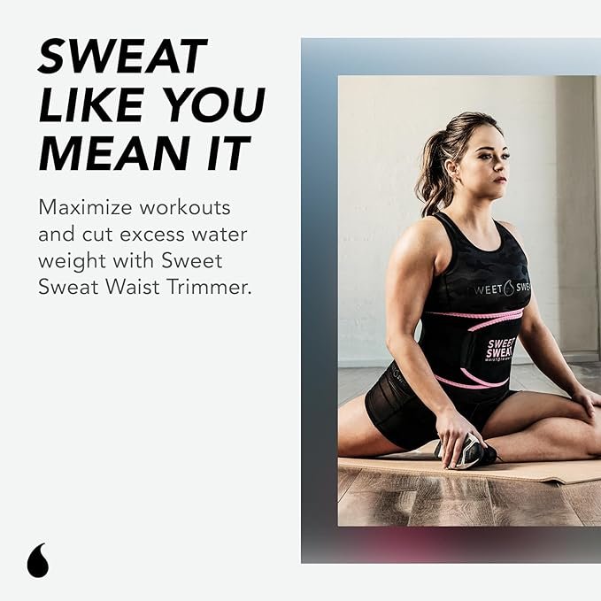 Sweet Sweat Waist Trimmer for Women and Men - Sweat Band Waist Trainer for High-Intensity Training & Workouts, 5 Sizes product image (3)