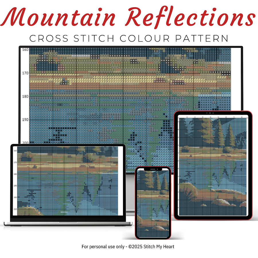 Mountain Reflections Cross Stitch Pattern product image (3)