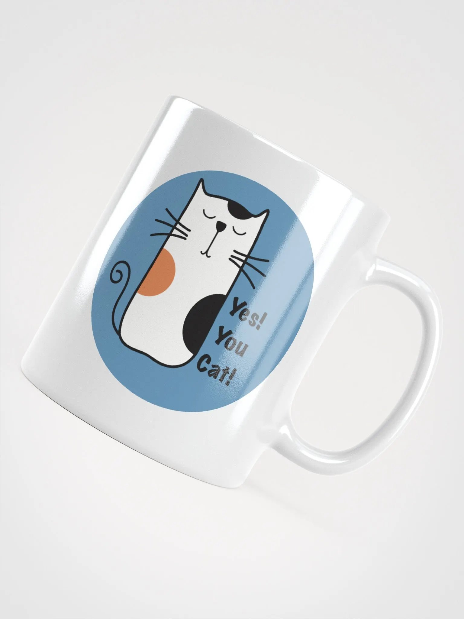 Yes! You Cat! White and blue 11oz mug product image (3)