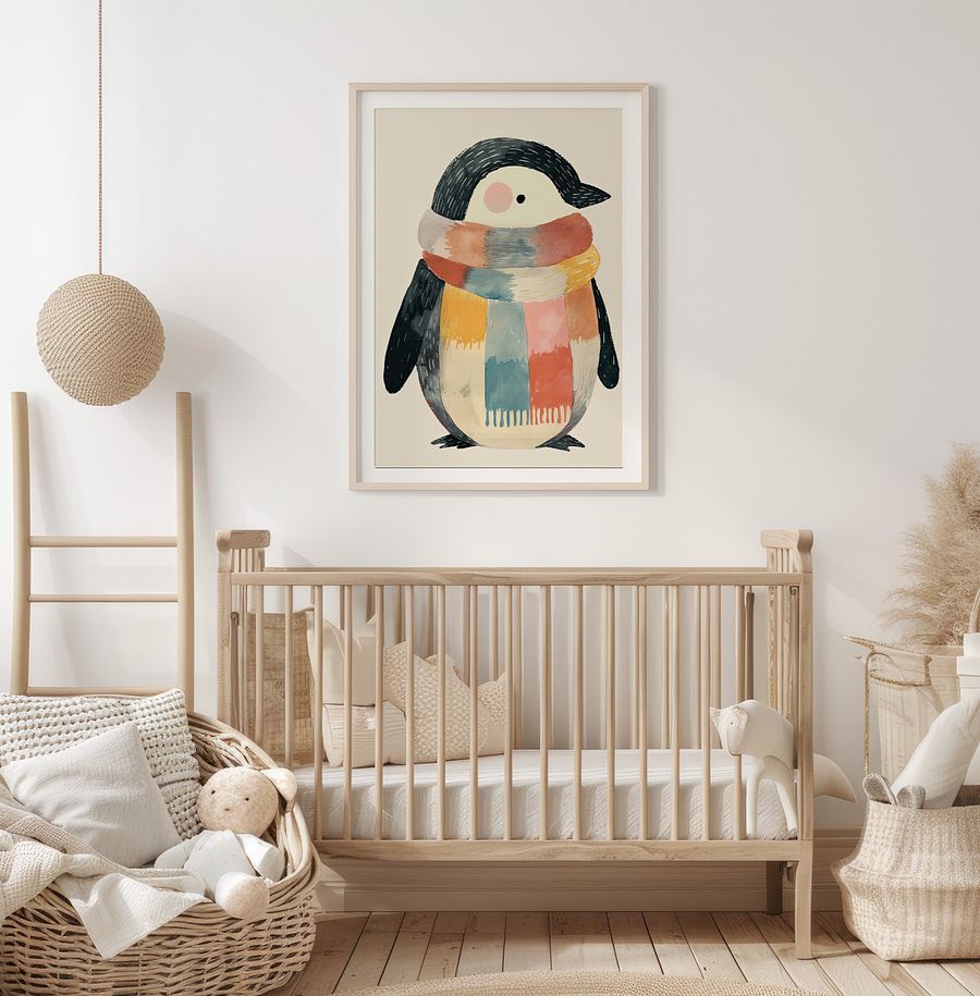 Cute Watercolor Penguin Illustration Nursery Art Print product image (7)