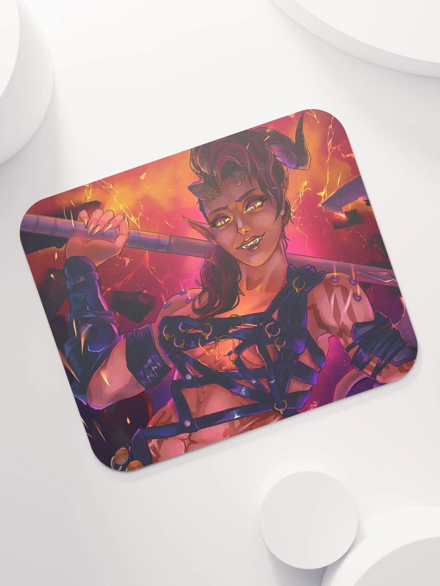 Fury of Avernus - Tiefling Barbarian Video Game Mouse Pad - Art by CosmicChroma product image (7)