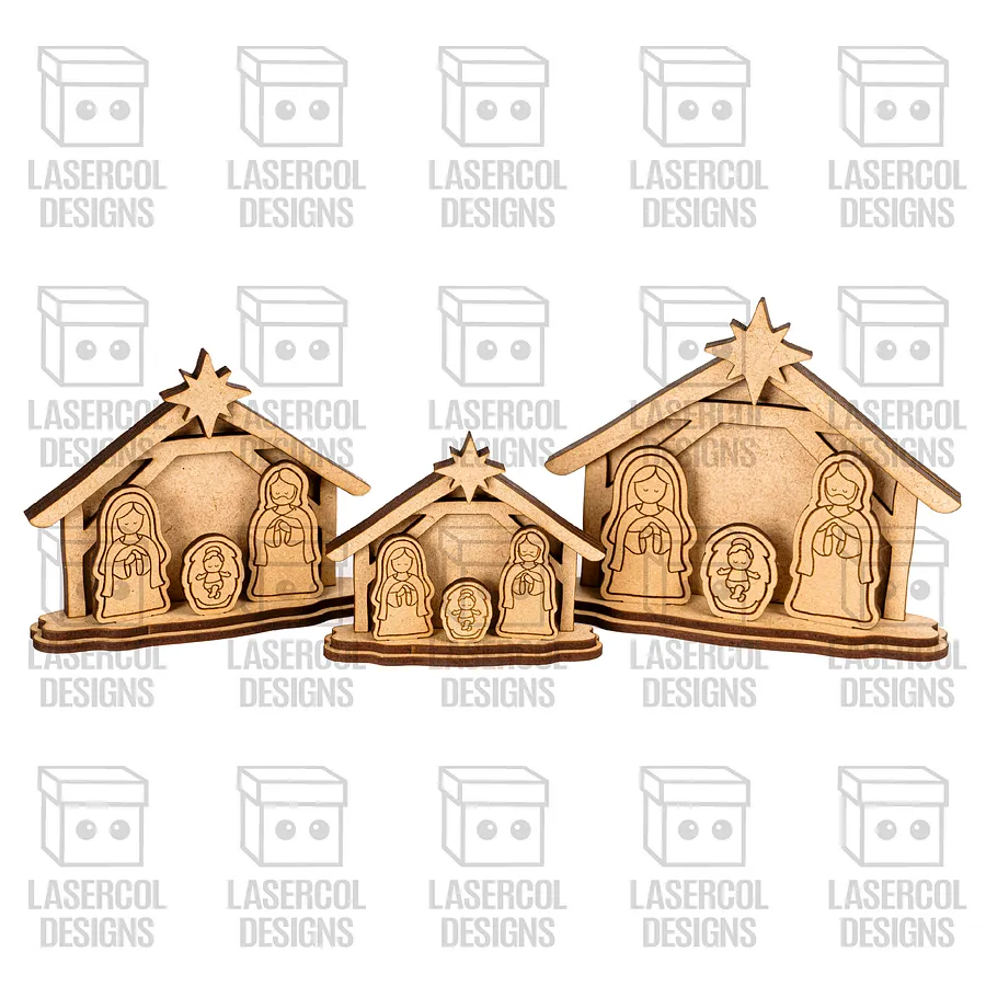 Small Nativity Scene Gift Set 3 - Christmas - Laser Cut Files product image (10)