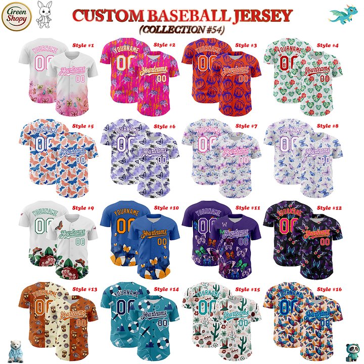 Authentic Baseball Jersey, Custom Baseball Jersey, Personalized Sport Jersey, Colorful, Number, 3D Cute, Gift , Super Romantic product image (181)