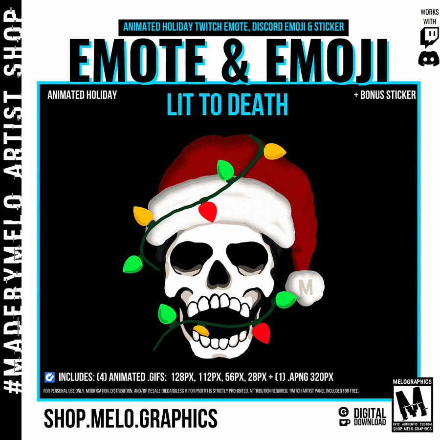 Holiday - Twitch/Discord Animated Emotes, Emojis, Sticker 2pk | #MadeByMELO product image (11)