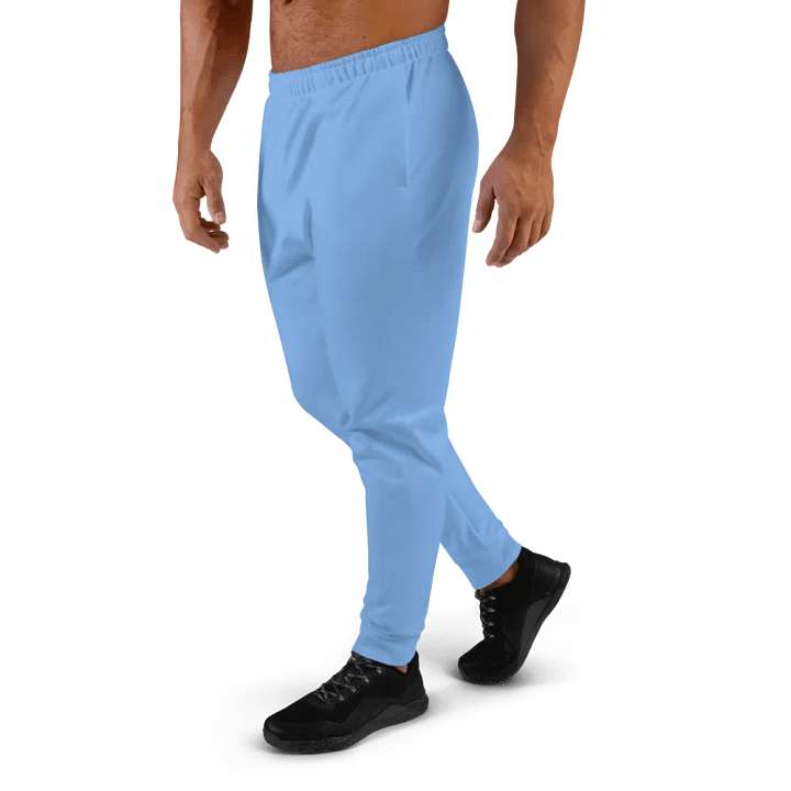 Plain Light Blue True Summer Recycled Polyester Premium Men's Joggers by Treasure Pie product image (2)