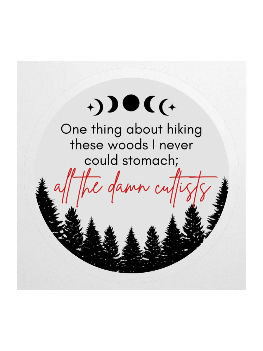 Between the Birches // Damn Cultists Circle Sticker product image (1)