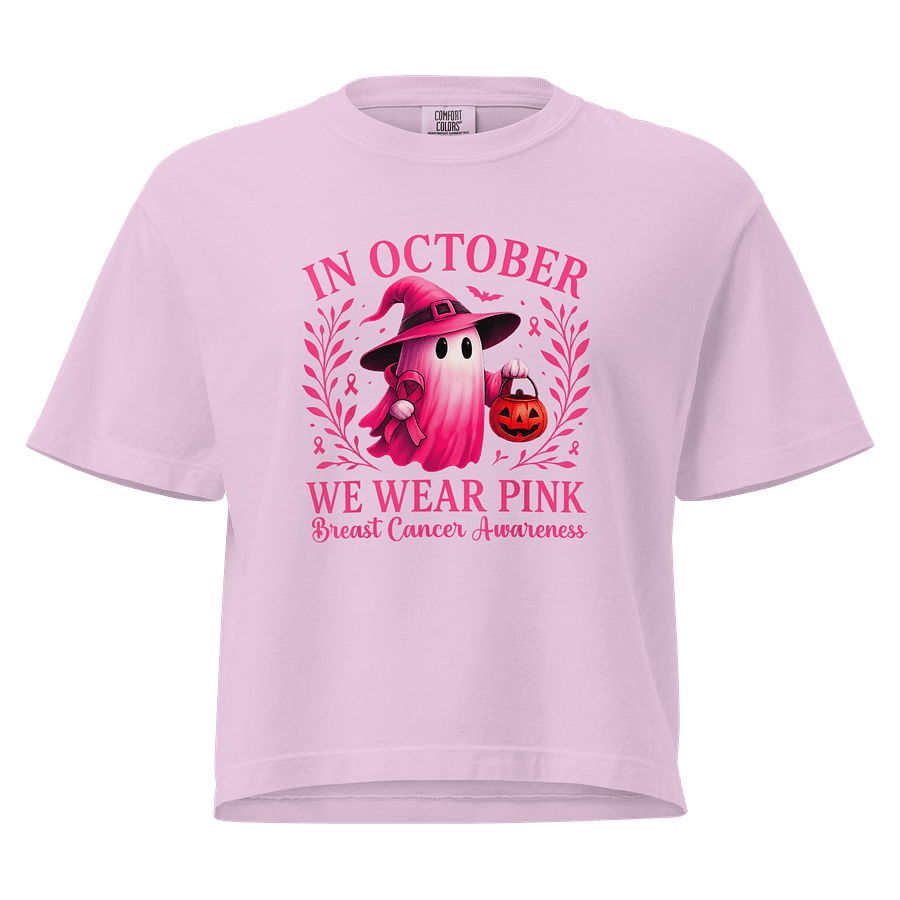 In October We Wear Pink Ghost Breast Cancer Awareness Heavyweight Boxy T-Shirt product image (9)