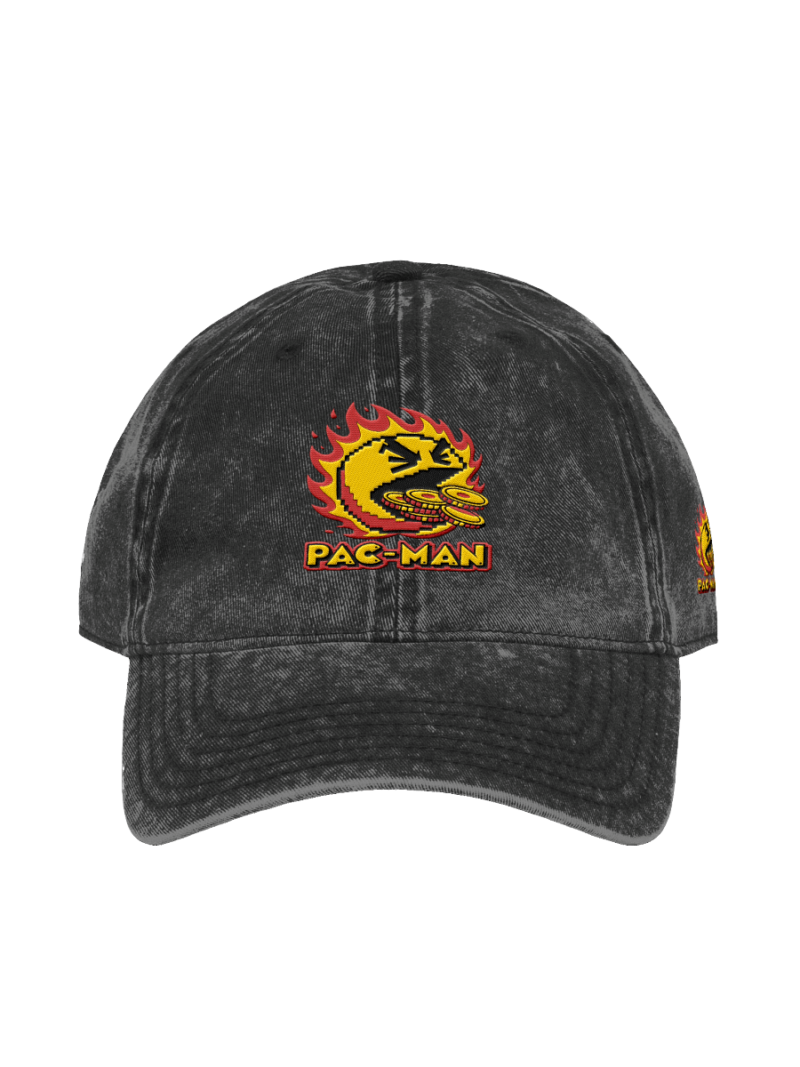 Flaming Pac-Man Coin Chomper Dad Hat product image (1)
