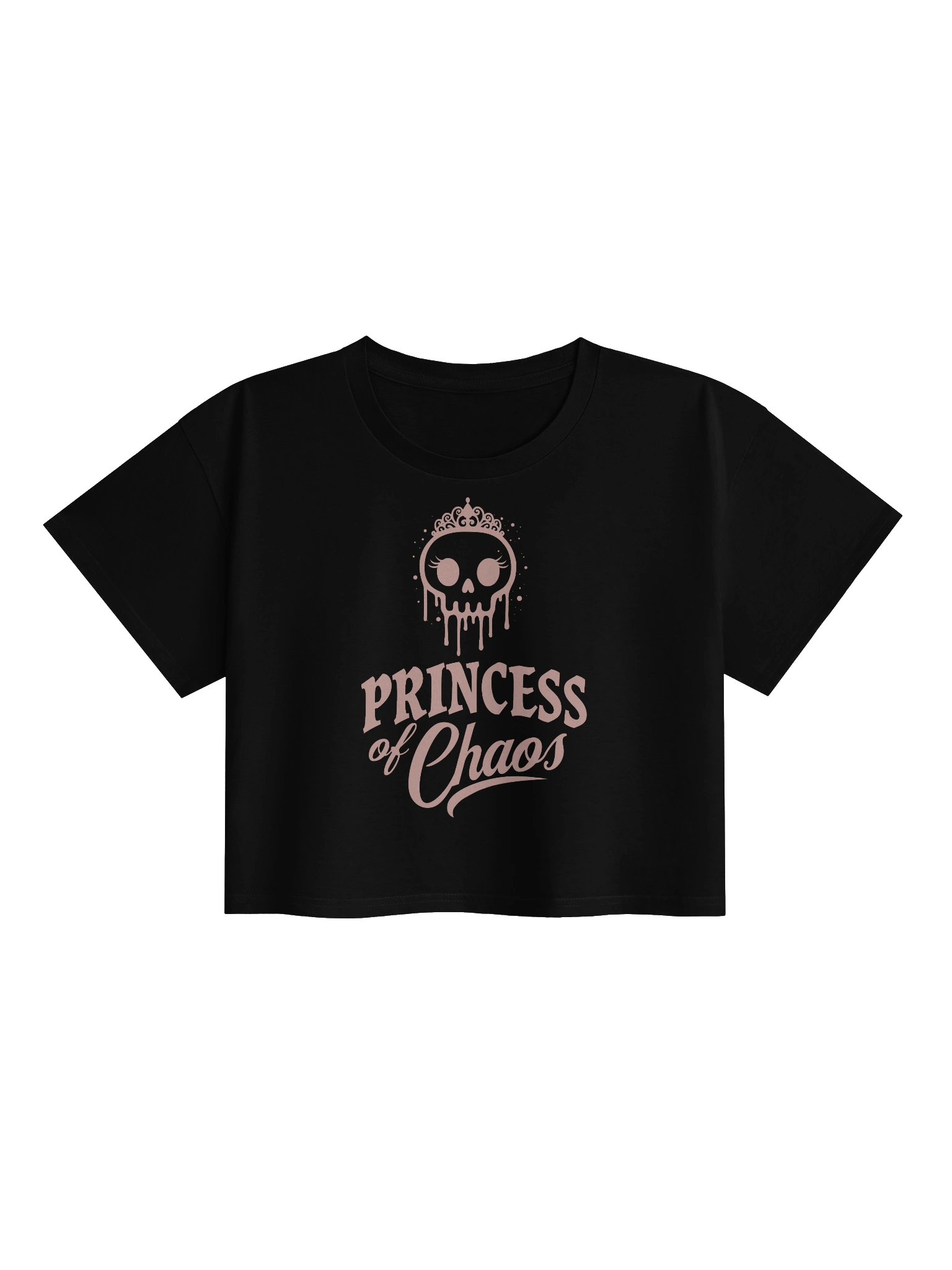 Princess of Chaos Skull Cropped Tee - Pink product image (1)
