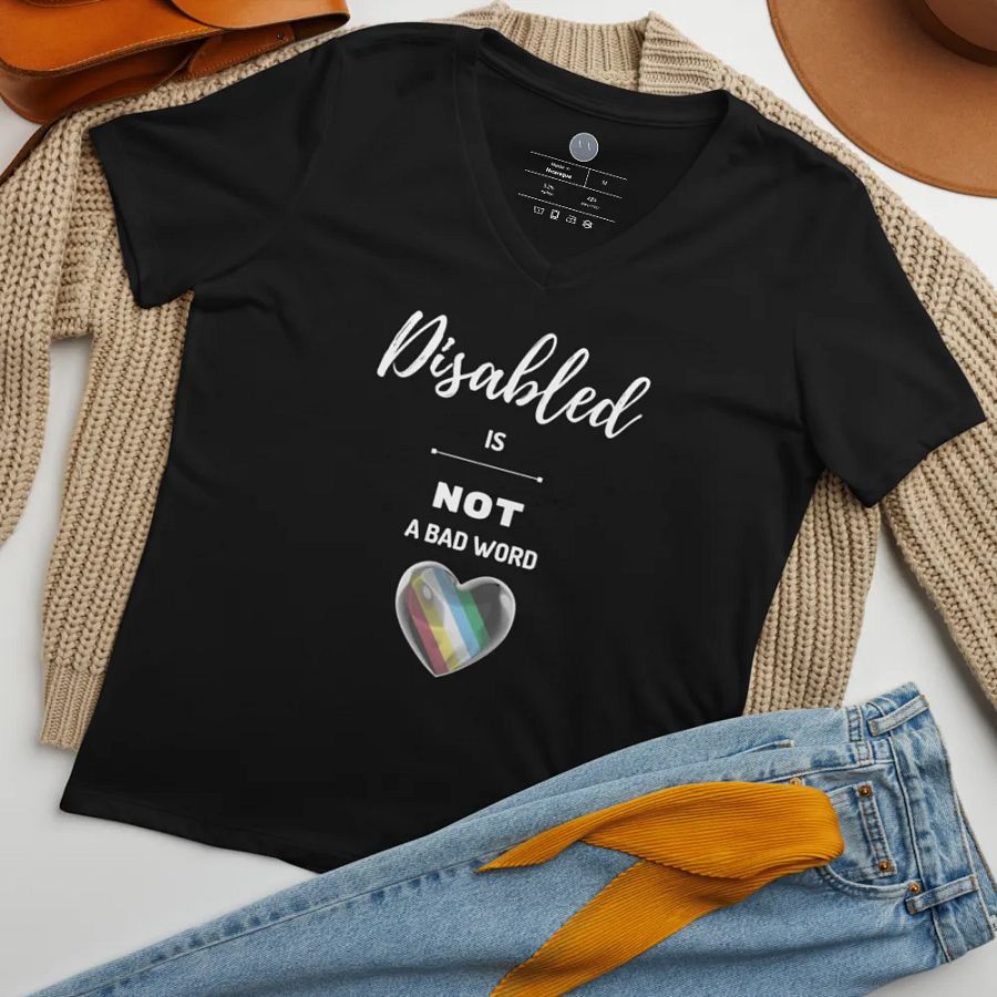 Disabled is NOT a Bad Word Fitted V-Neck product image (7)