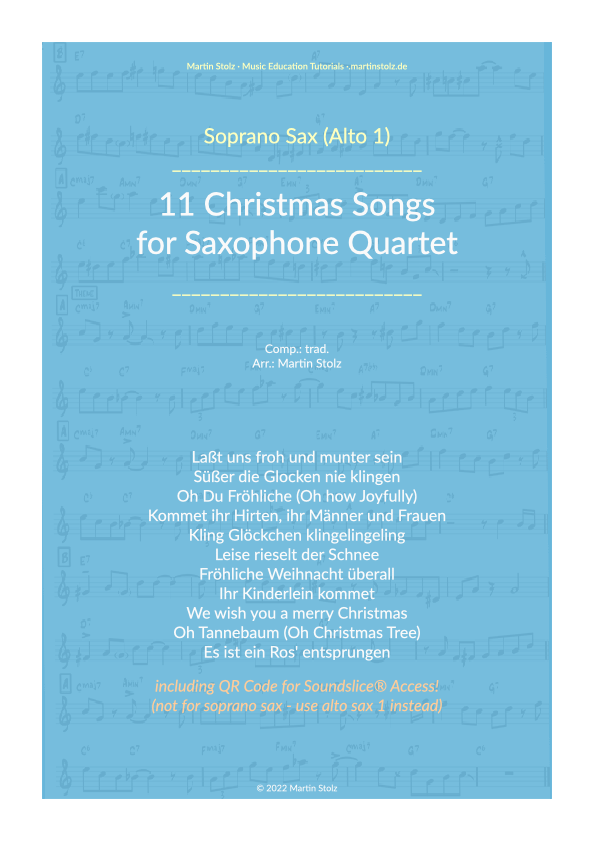 11 Christmas Carols - Saxophone Quartet product image (1)