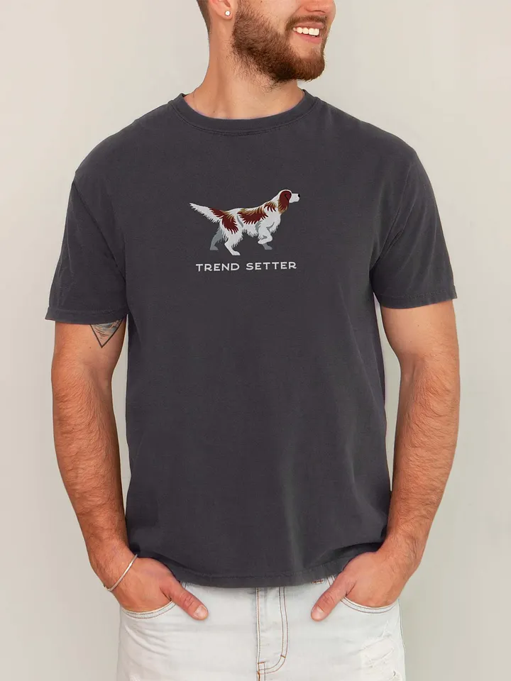 Trend Setter T-Shirt(Embroidered) of an Irish Red & White Setter product image (2)