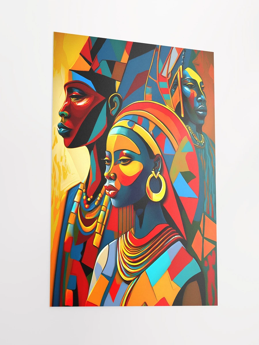 Tribute in Triptych: Stylized African Figures Africa Art Colorful Abstract Art Matte Poster product image (4)