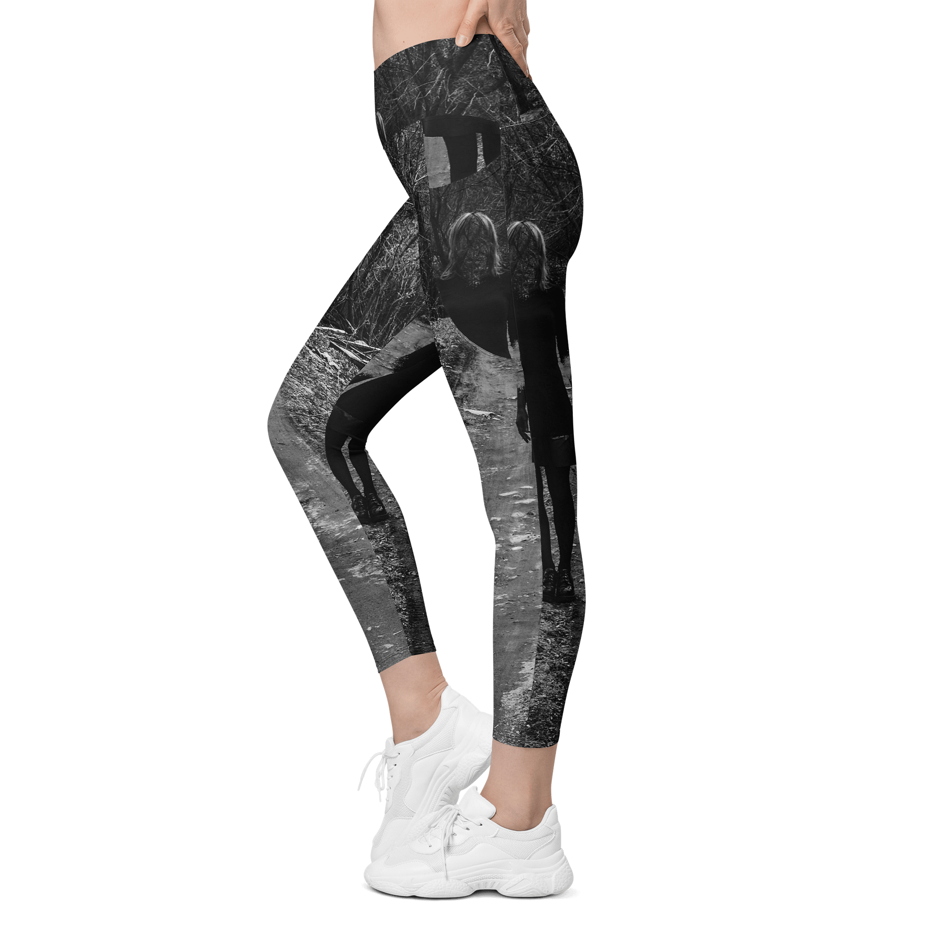 'Music For Horror Films' Sun-Protect Crossover Leggings with Pockets product image (4)