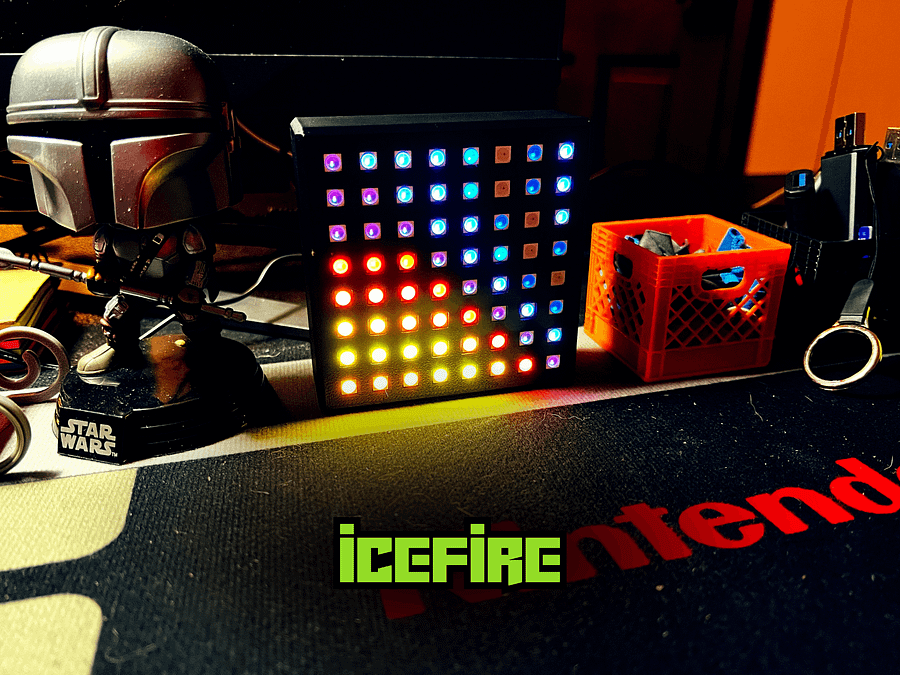 Animated LED Matrix Desk Lamp - 9 Animations to Choose From - USB-C Powered - Push Button Animation Selector And Power On/Off product image (4)
