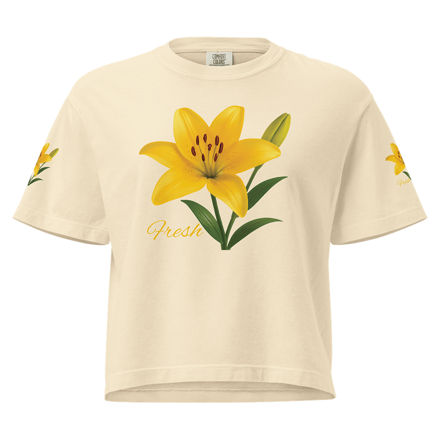 Fresh Yellow Lily Flower – Botanical Floral Boxy Tee product image (2)