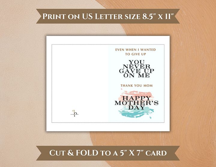 You never gave up Mother's Day Card product image (2)
